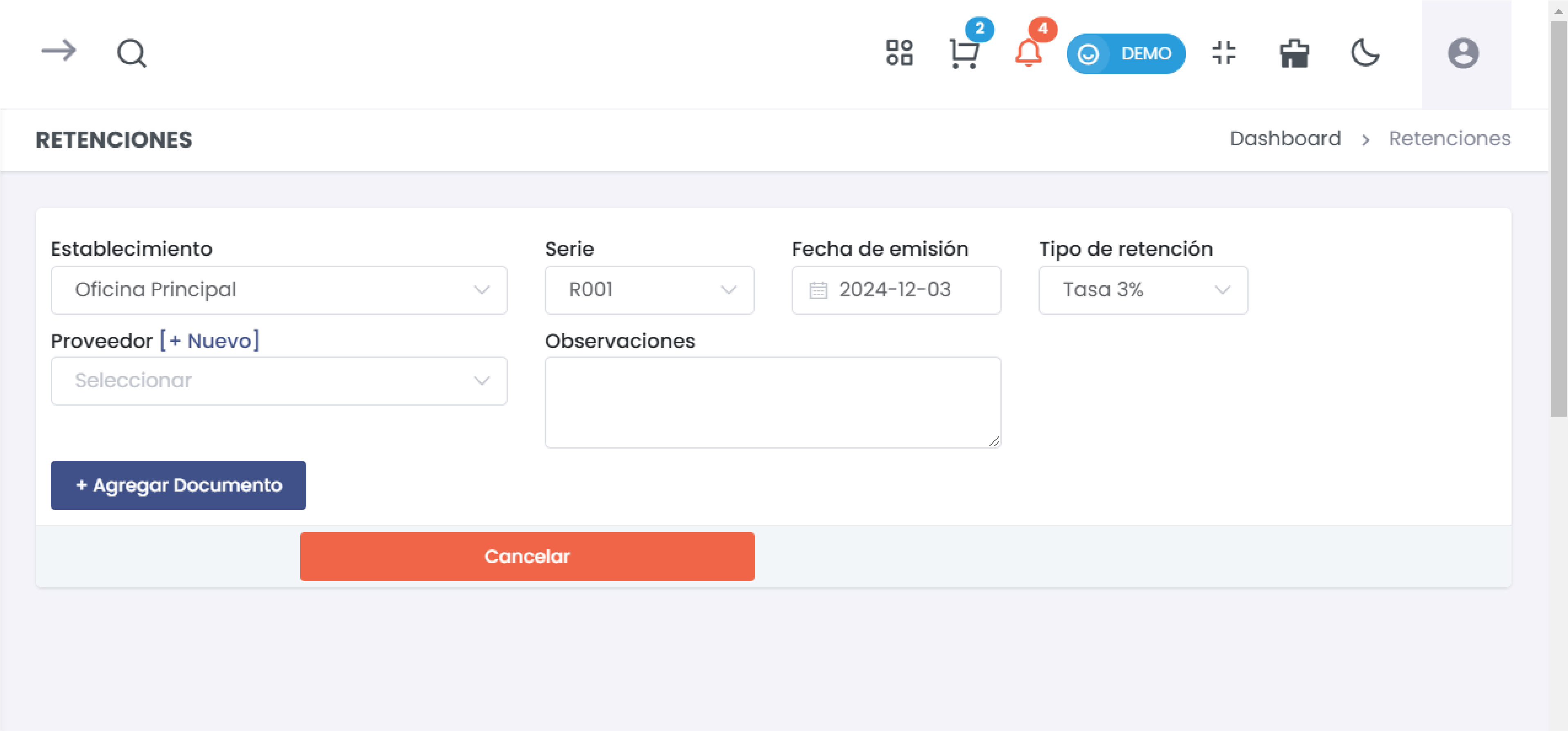 Formulario de Retención