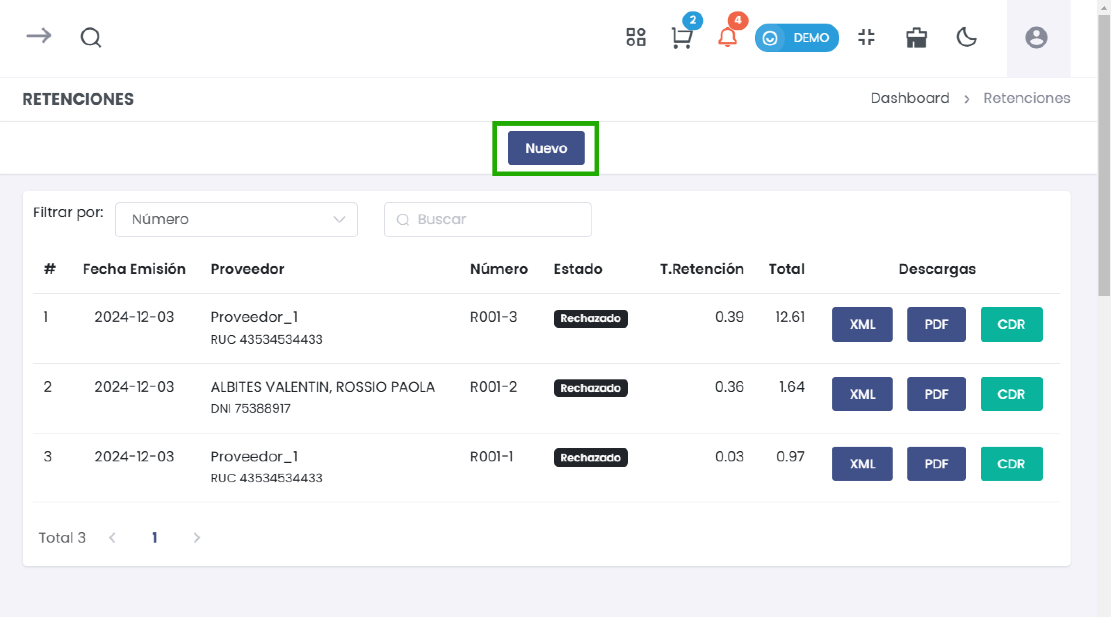 Nuevo Formulario de Retención