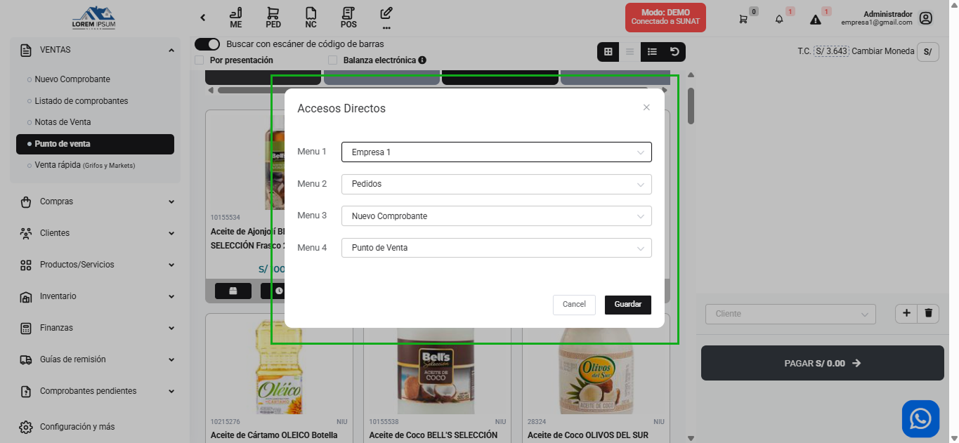 Accesos directos personalizados