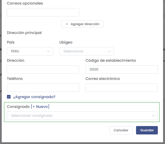 Seleccionar consignado