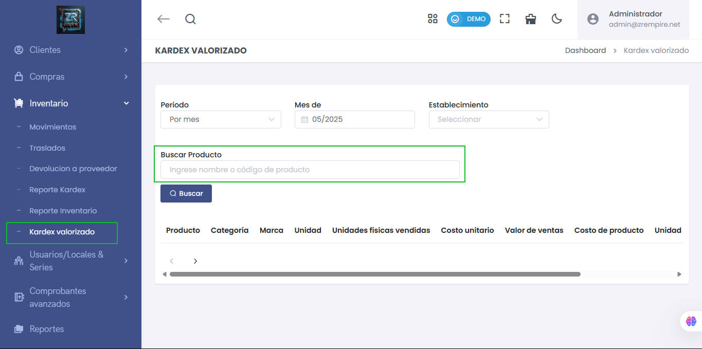 Buscar producto en Kadex V.