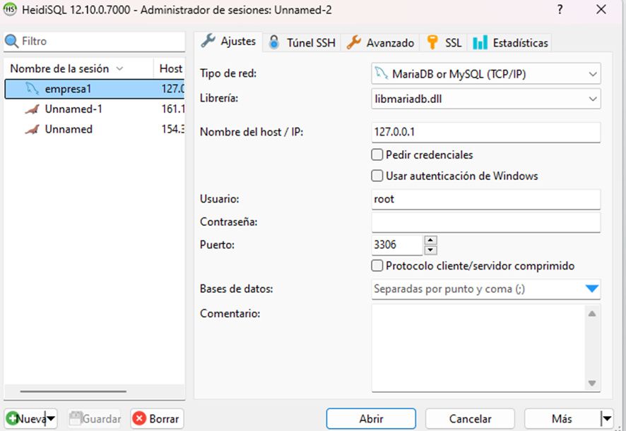 Conexión a la base de datos