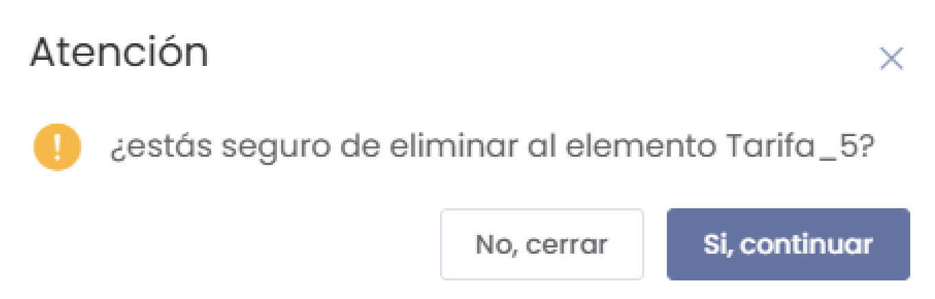 Confirmación de Eliminación
