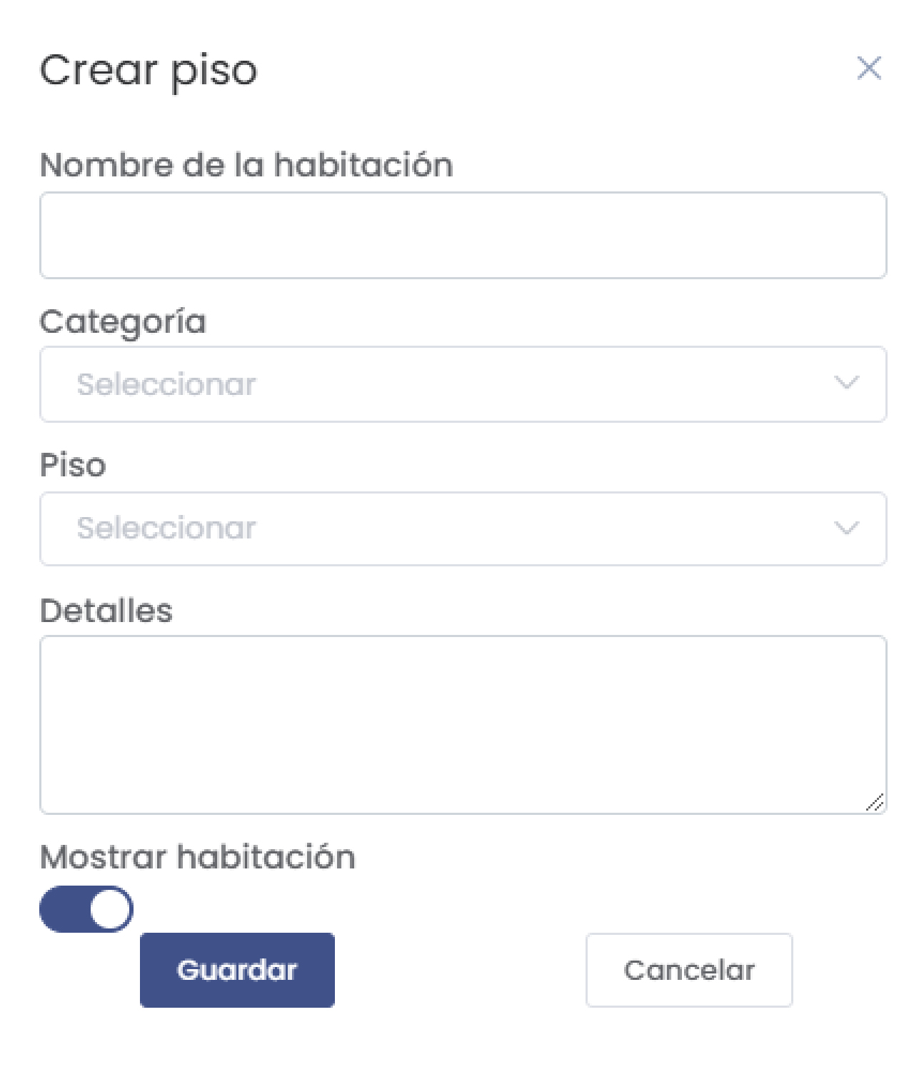Formulario Crear Piso