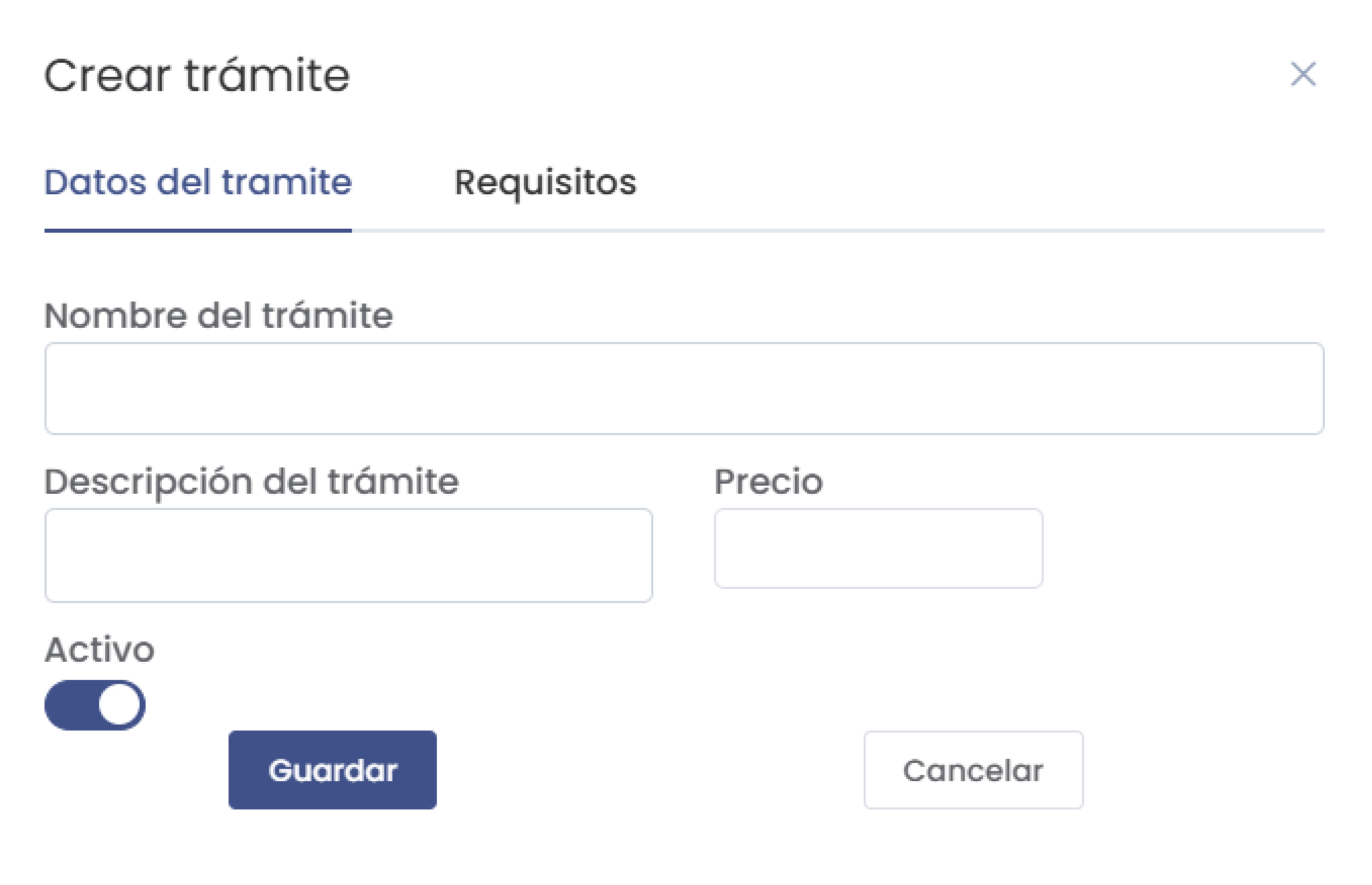 Formulario Crear Trámite