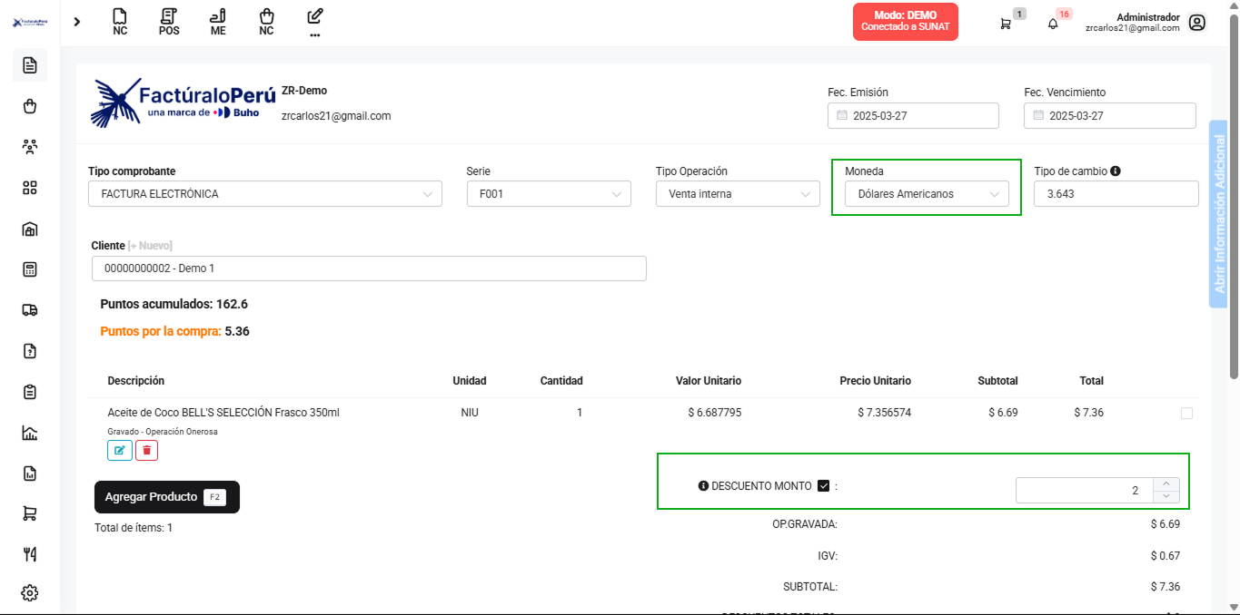 Corrección de descuento en conversión de moneda