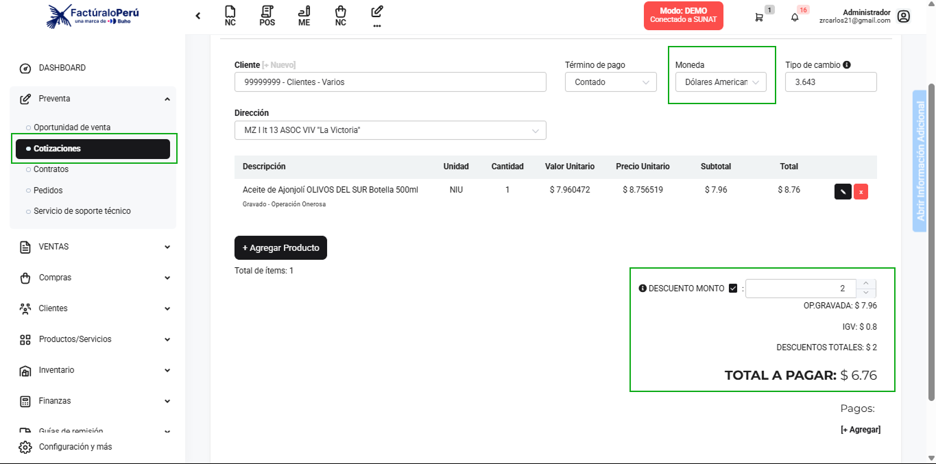 Corrección en conversión de dólares