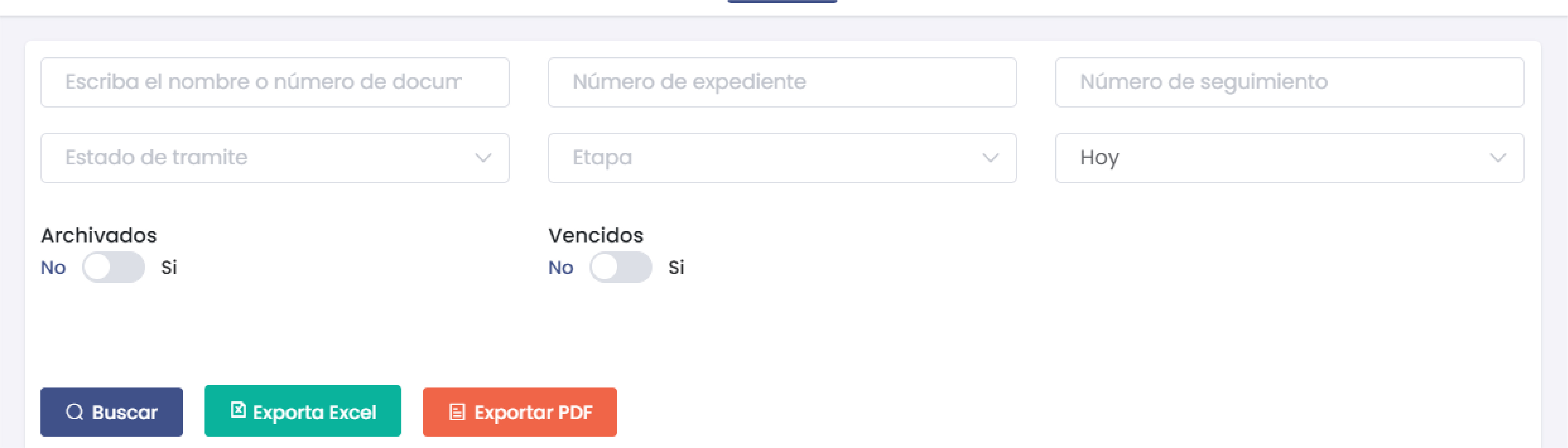 Filtros de Búsqueda