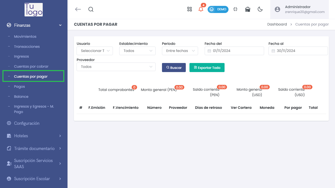 Acceso a Cuentas por Pagar
