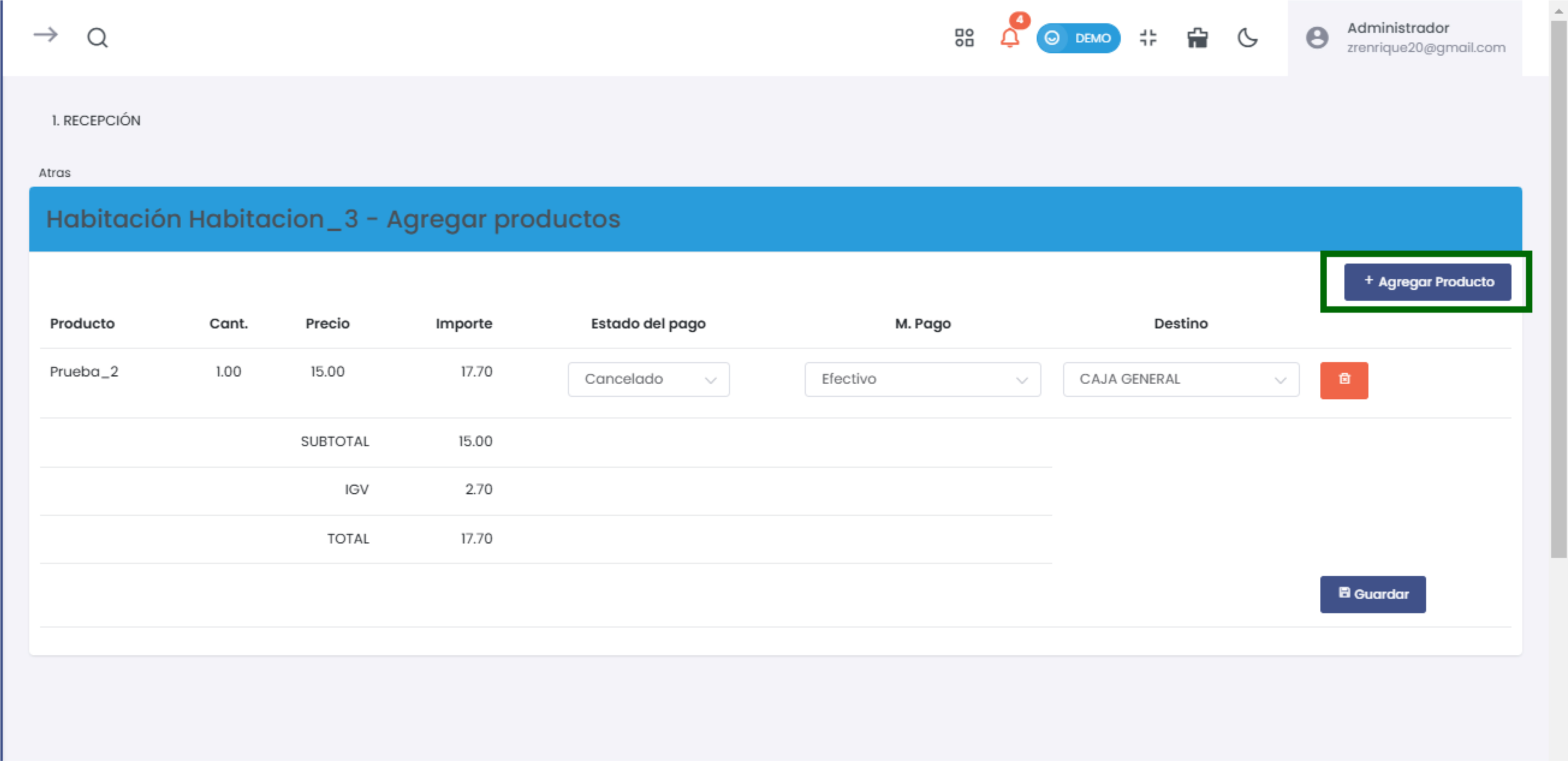 Formulario Agregar Producto