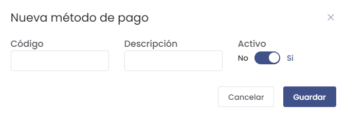 Nueva método de pago