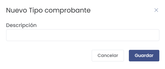 Formulario nuevo tipo comprobante