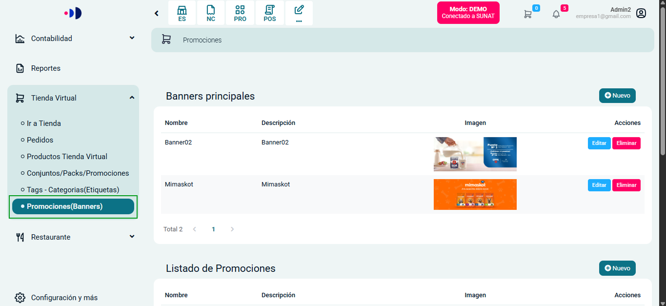 Acceso a Promociones