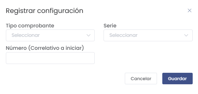 Registrar Configuración